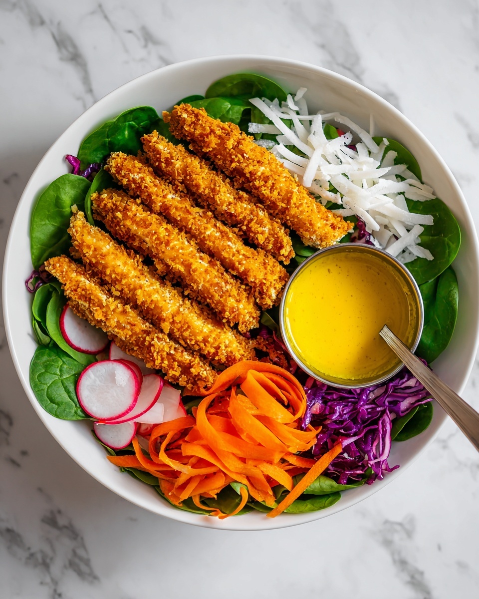Coconut Chicken Salad with Warm Honey Mustard Vinaigrette Recipe - Recipe Image