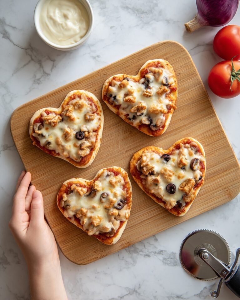 Mini Heart-Shaped Pizzas Recipe