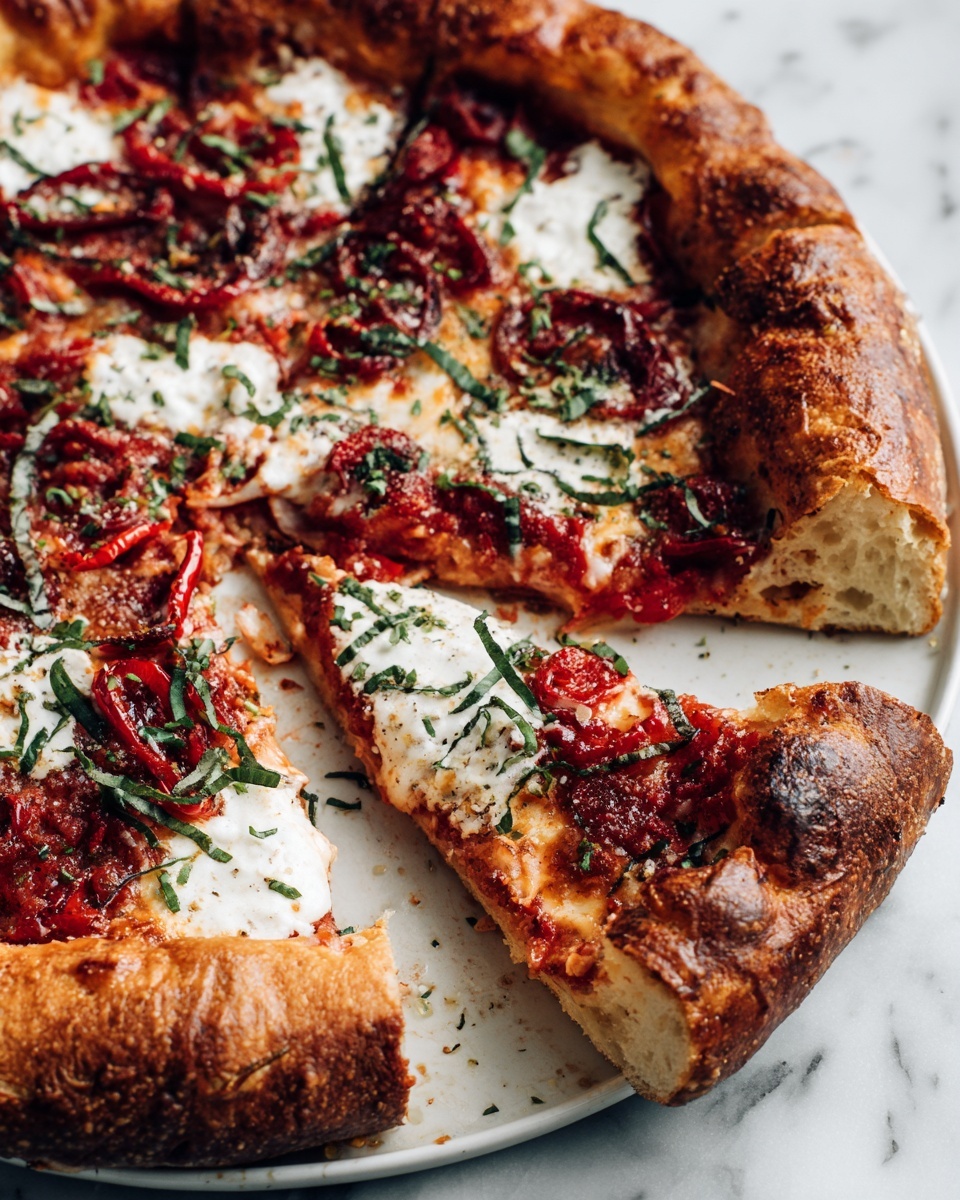 Calabrian Chili Roasted Red Pepper Pizza Recipe - Recipe Image