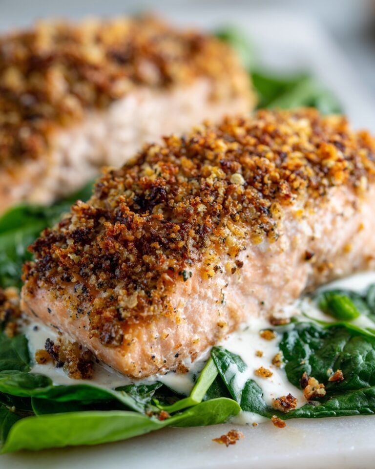 Blackened Salmon Stuffed with Spinach Parmesan Recipe