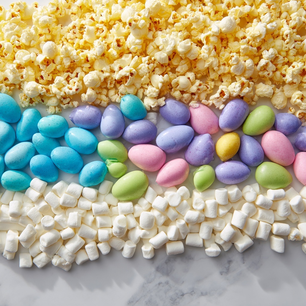 White Chocolate Easter Popcorn Recipe - Recipe Image
