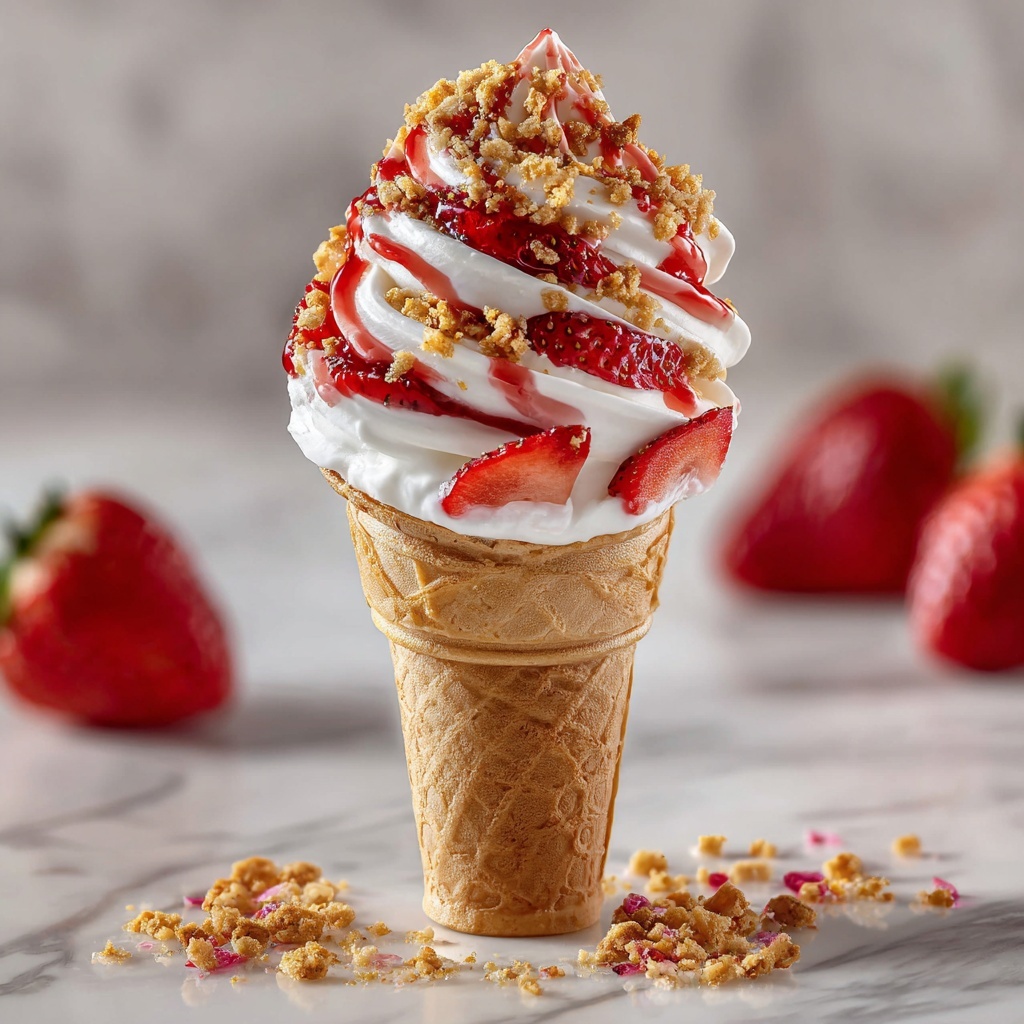 Strawberry Crunch Cheesecake Cones Recipe - Recipe Image