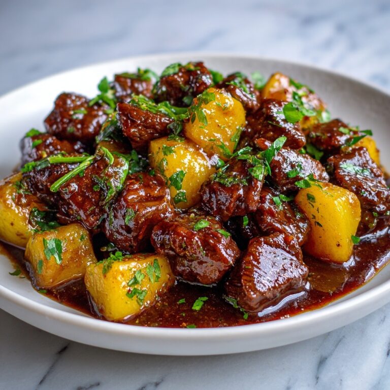 Slow Cooker Garlic Butter Beef Bites & Potatoes Recipe