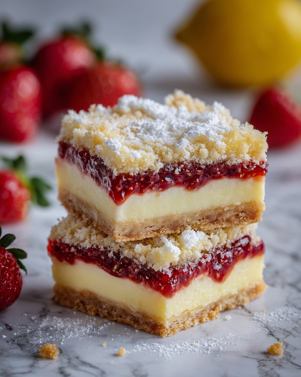 Strawberry Lemon Cheesecake Bars Recipe - Recipe Image