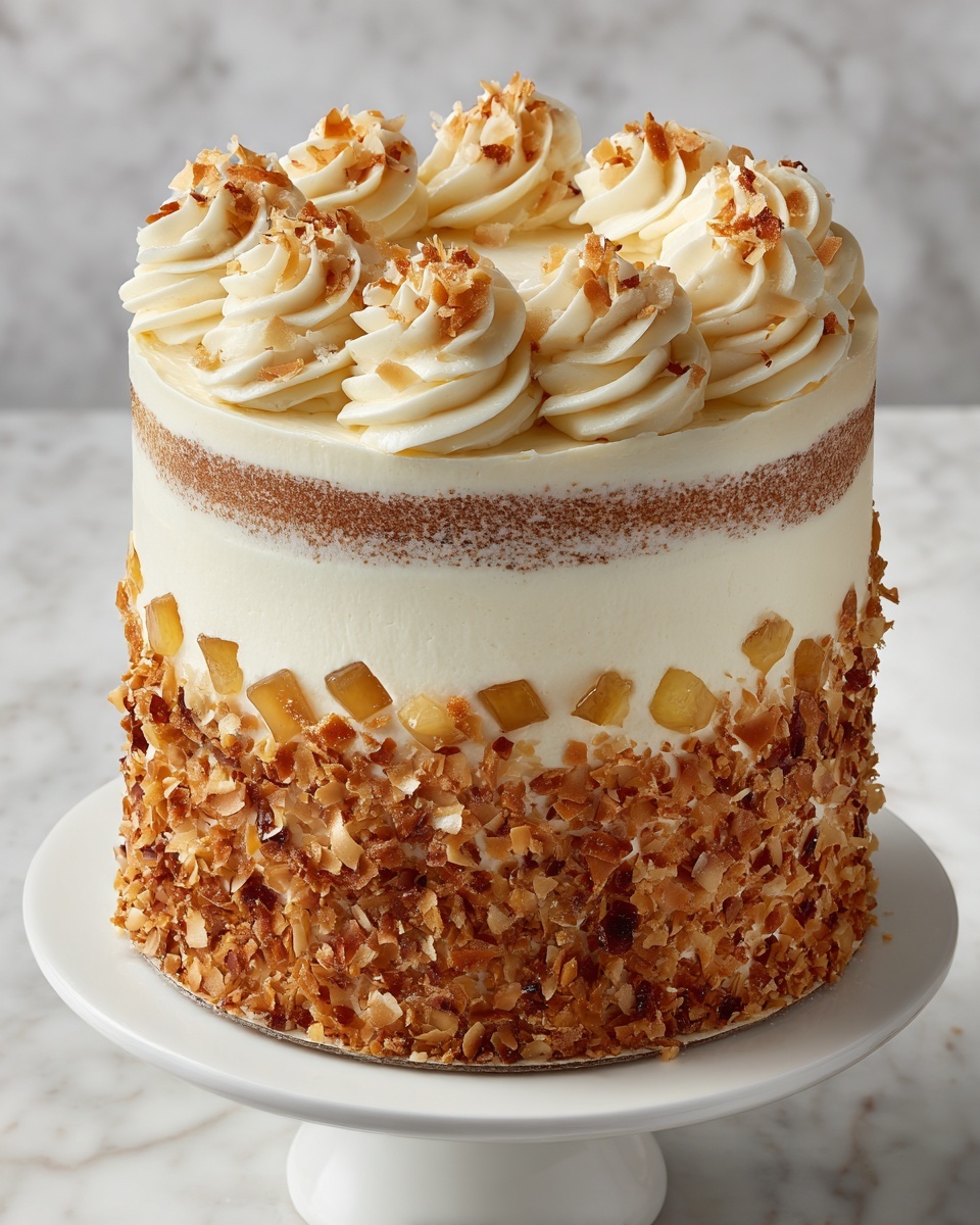 Hawaiian Wedding Cake with Whipped Cream Cheese Frosting Recipe - Recipe Image