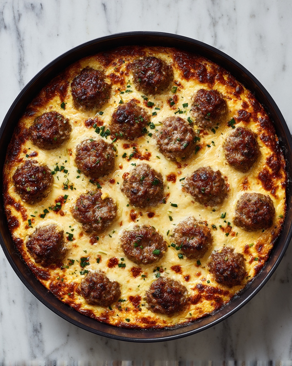 Cheesy Potato Meatball Casserole Recipe - Recipe Image