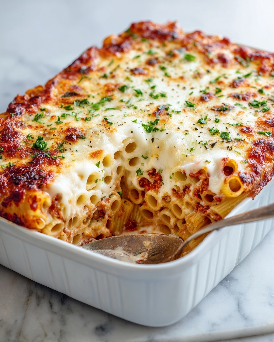 Baked Ziti with Ground Beef and Ricotta Recipe - Recipe Image