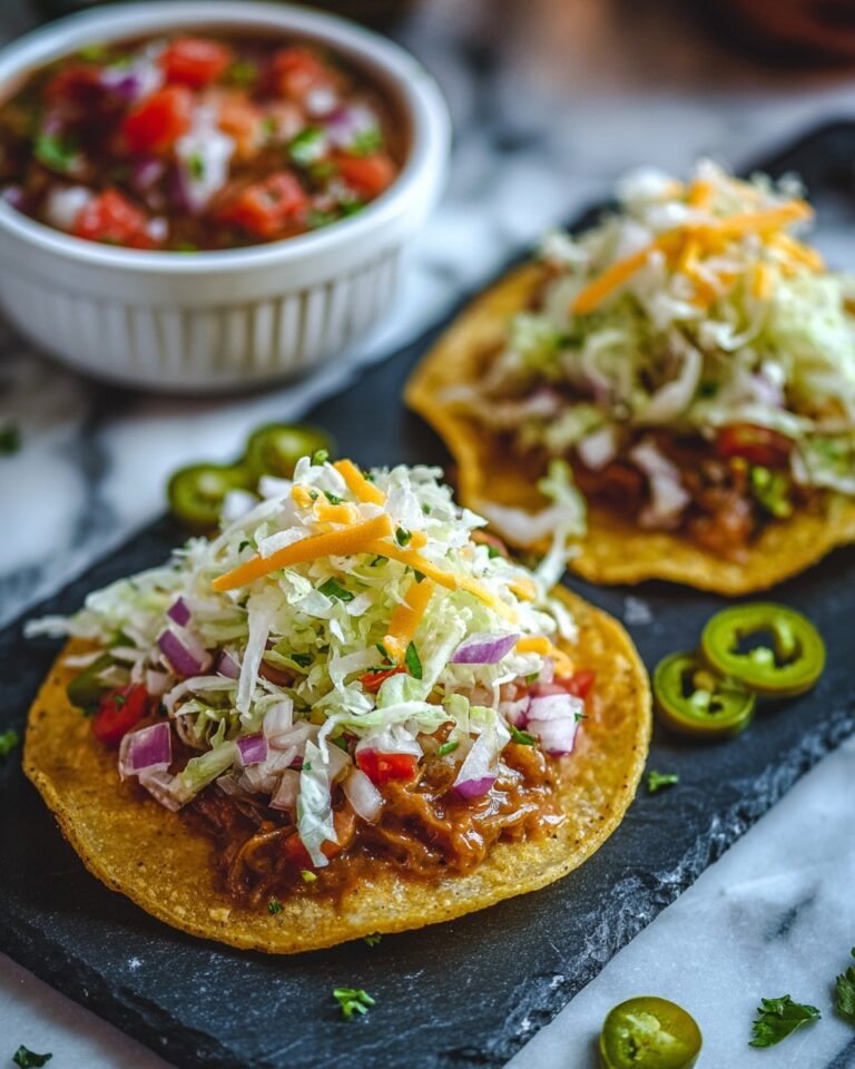Cheesy Tostadas with Lettuce and Creamy Sauce Recipe