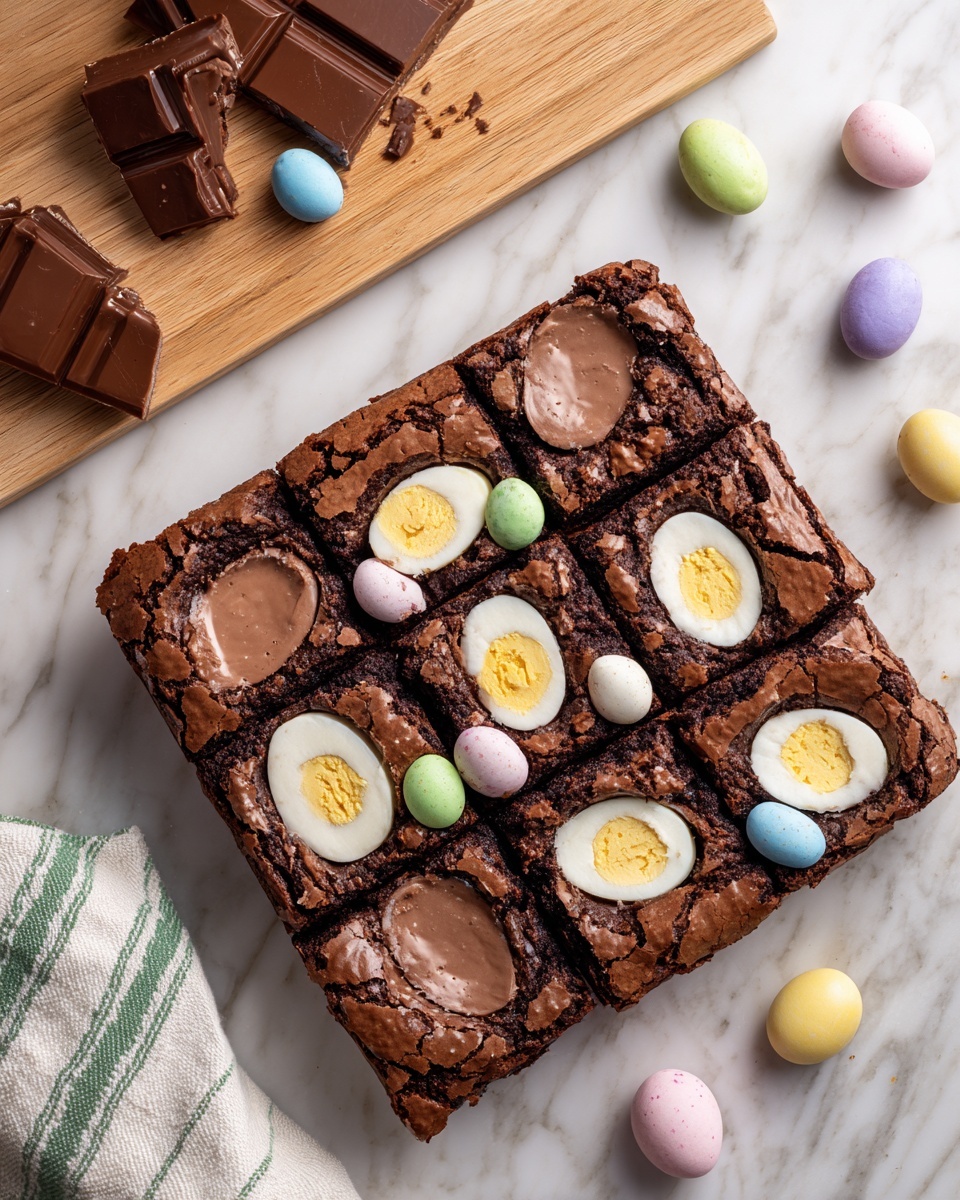 Cadbury Creme Egg Chocolate Brownies Recipe - Recipe Image