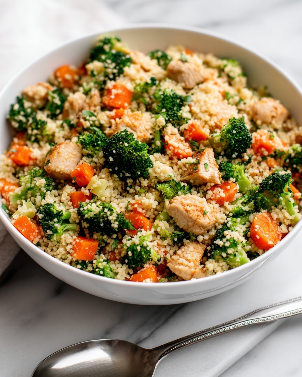 Roasted Butternut Squash, Broccoli, and Cheddar Chicken Couscous Recipe - Recipe Image