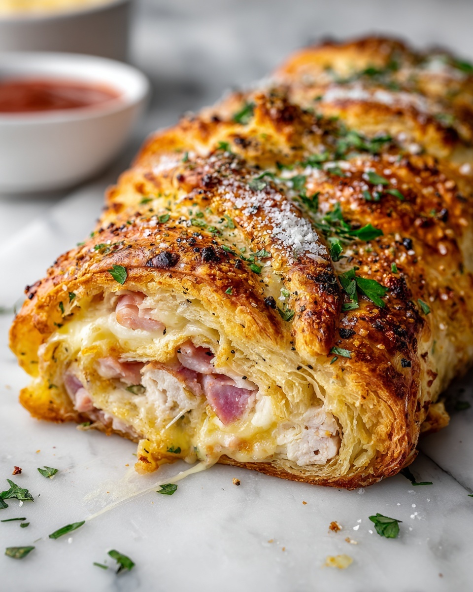 Chicken Cordon Bleu Stromboli Recipe - Recipe Image