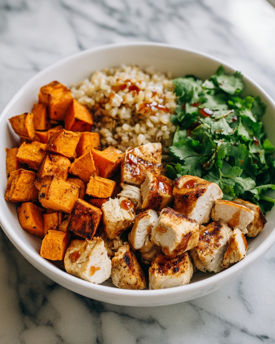 BBQ Chicken & Roasted Sweet Potato Bowls Recipe - Recipe Image