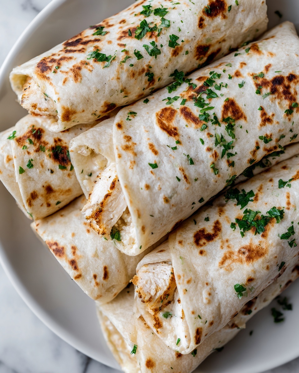 Chicken Wraps with a Garlic Cream Sauce Recipe - Recipe Image