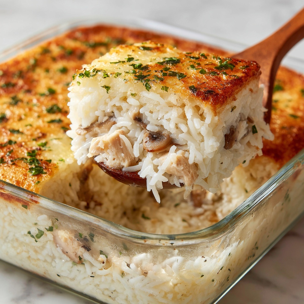 Creamy Chicken and Rice Casserole Recipe - Recipe Image