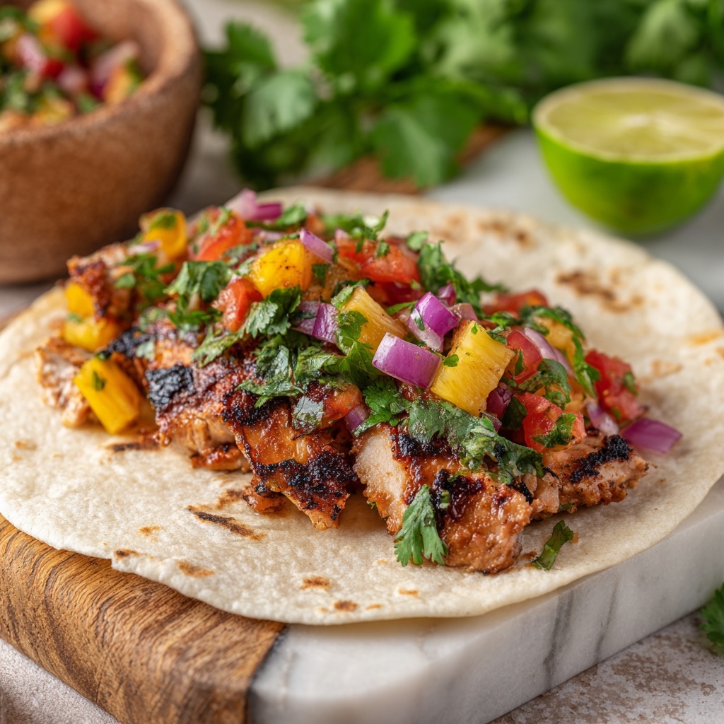 Chicken Tacos with Pineapple Salsa Recipe - Recipe Image