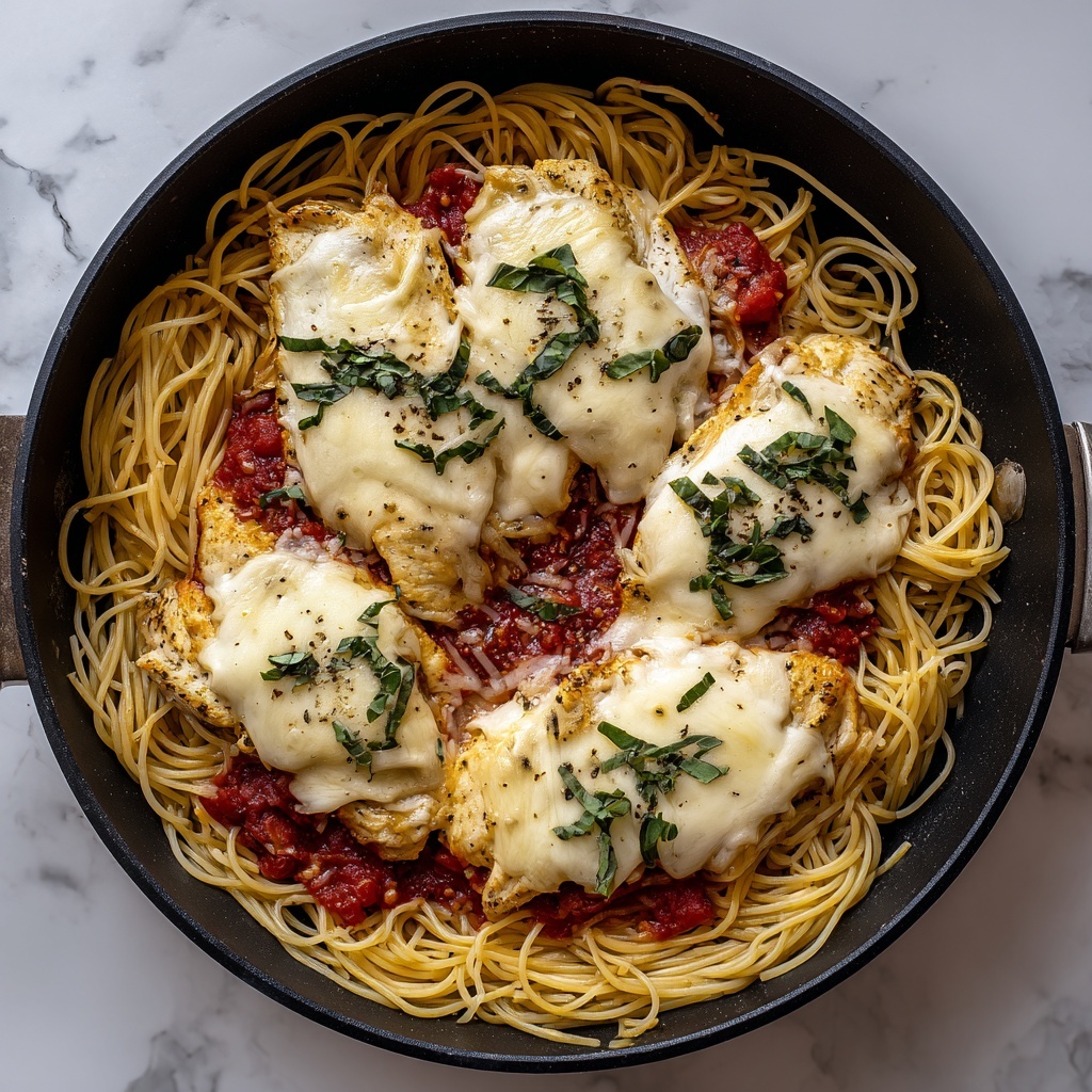 One-Pot Chicken Parmesan Pasta Recipe - Recipe Image