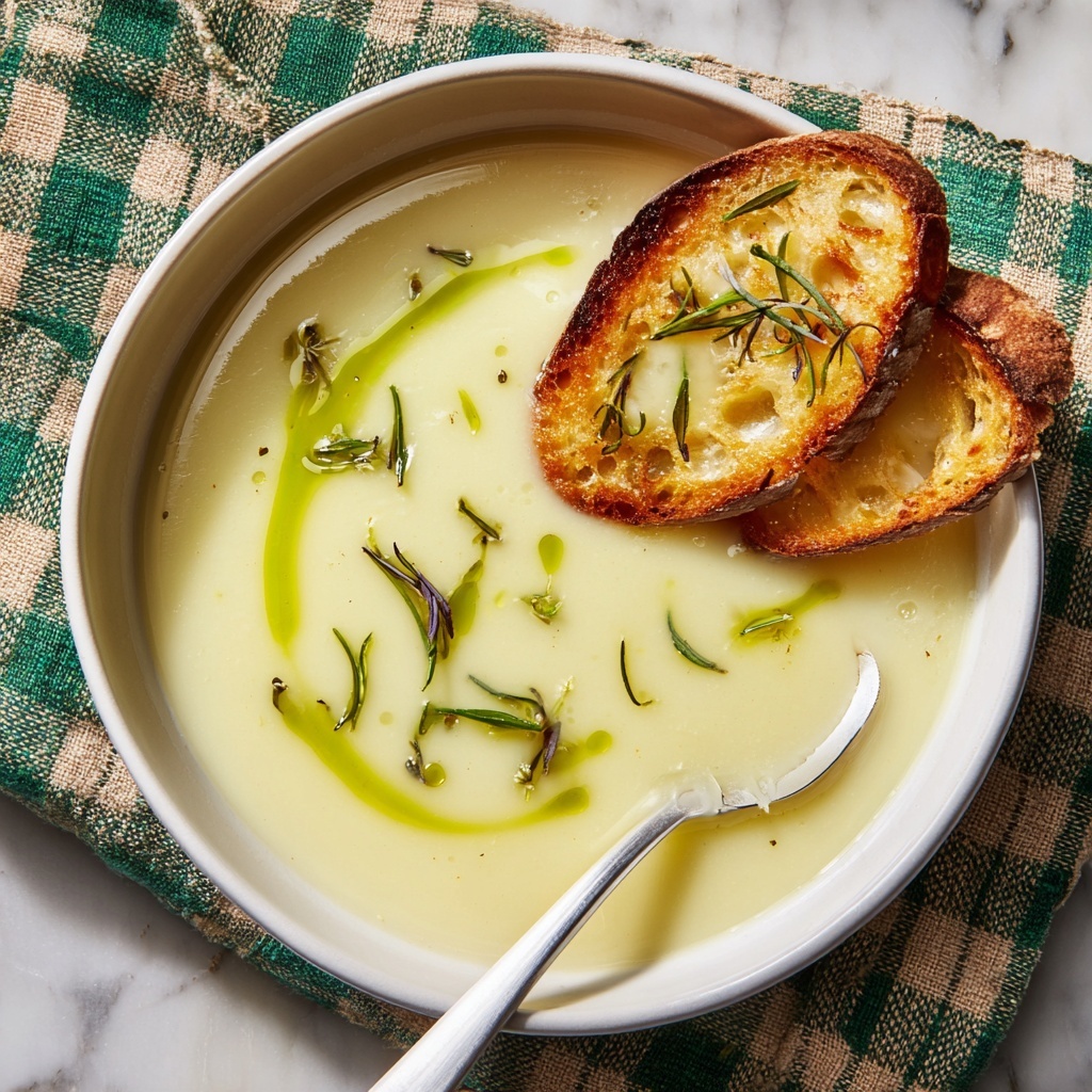 Celeriac Leek Soup with Thyme Gruyère Toasts (Comfort in a Bowl) Recipe - Recipe Image