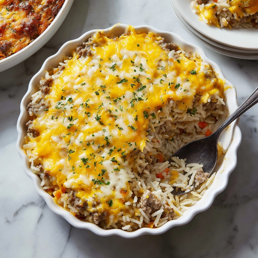 Cheesy Ground Beef and Rice Casserole Recipe - Recipe Image