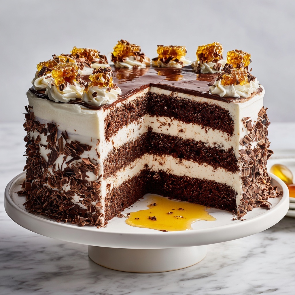 Chocolate Honey Cake with Raspberries and Rich Ganache Recipe - Recipe Image