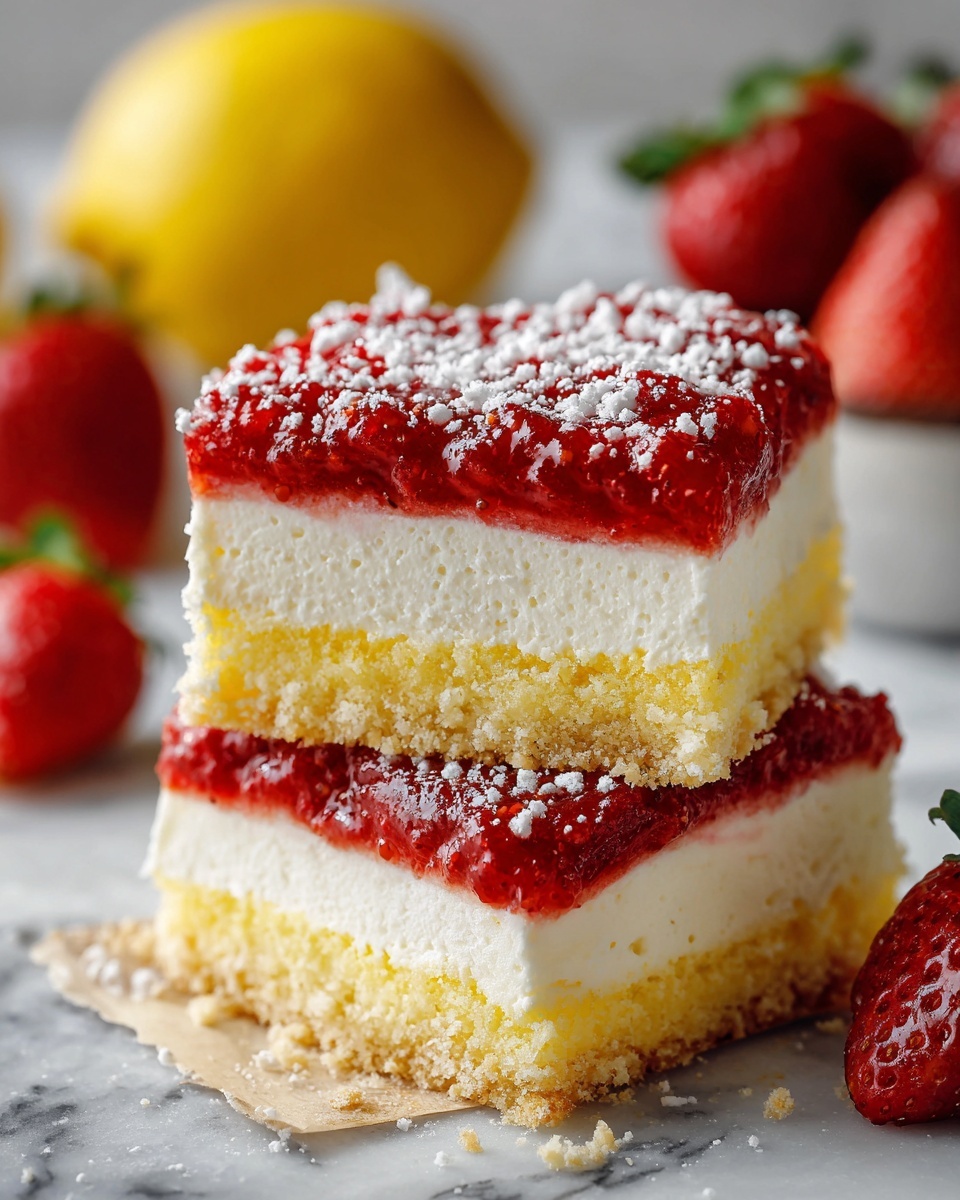 Strawberry Lemon Cheesecake Bars Recipe - Recipe Image