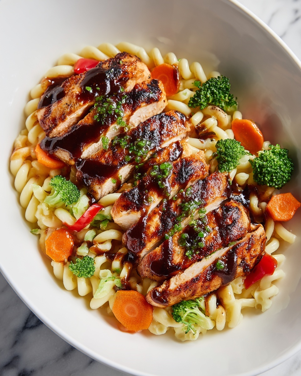 Honey Garlic Chicken with Roasted Veggie Penne Recipe - Recipe Image