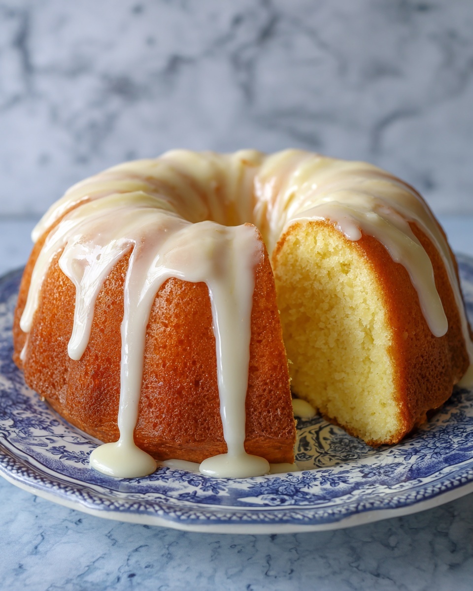 Vanilla Buttermilk Pound Cake with Cream Cheese Glaze Recipe - Recipe Image