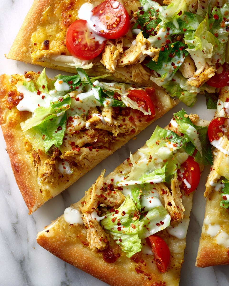 High Protein Chicken Caesar Salad Pizza Recipe - Recipe Image