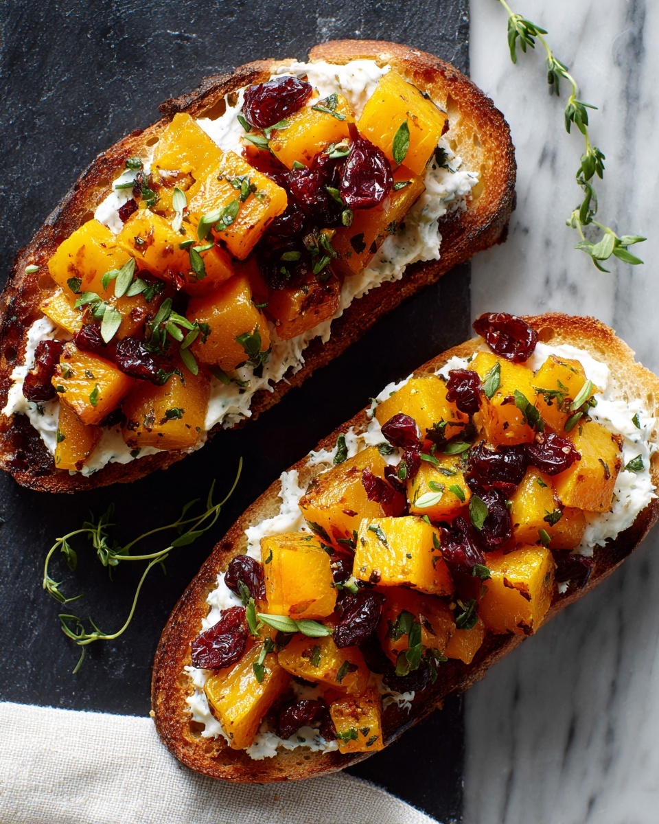 Butternut Squash, Cranberry, and Goat Cheese Crostini Recipe - Recipe Image