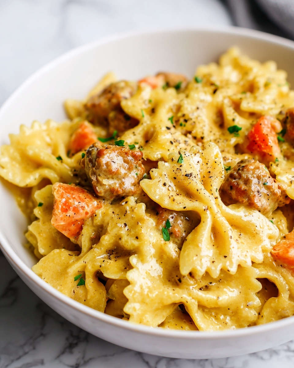 Creamy Beef and Bowtie Pasta Recipe - Recipe Image