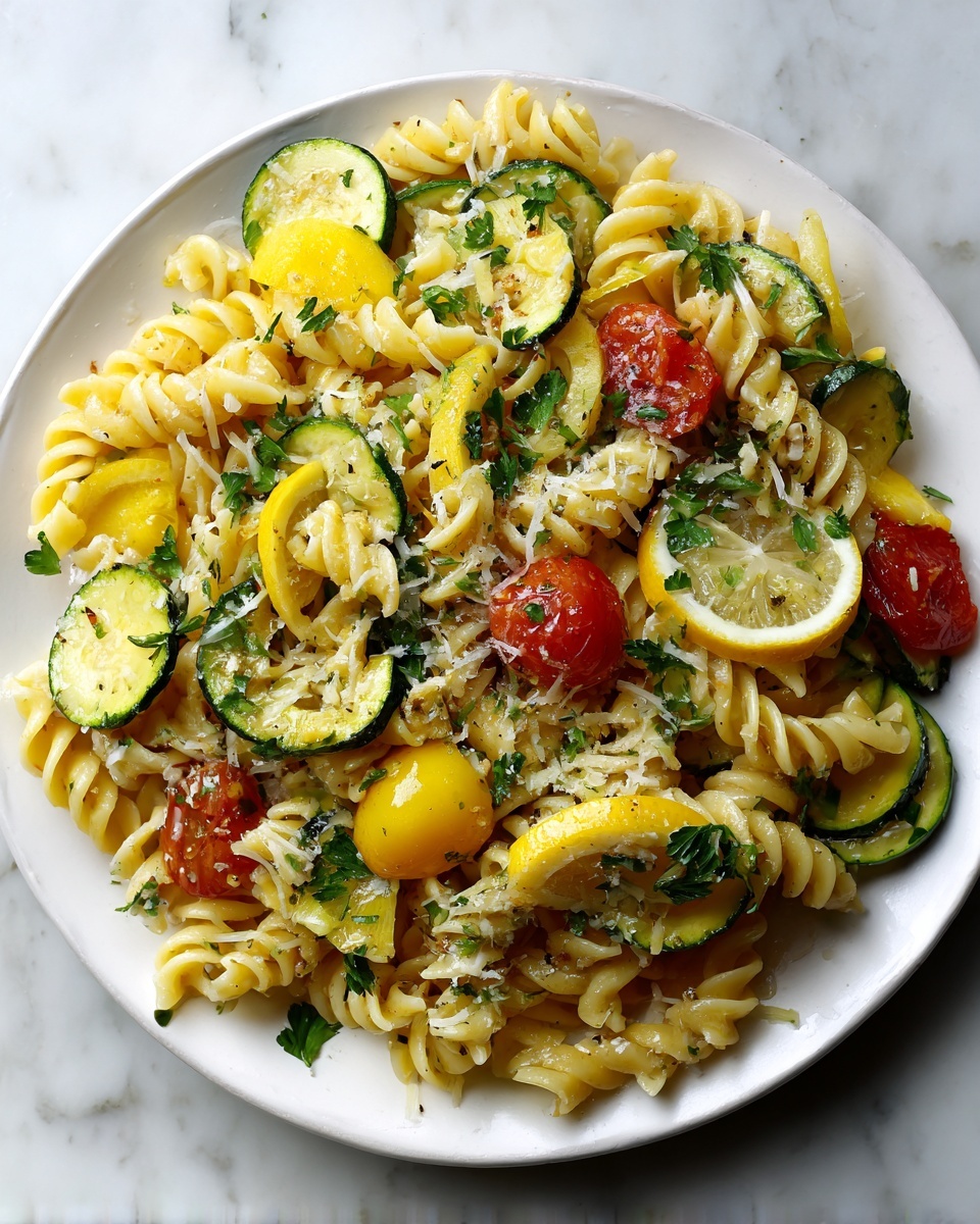 Lemon Butter Pasta with Veggies Recipe - Recipe Image