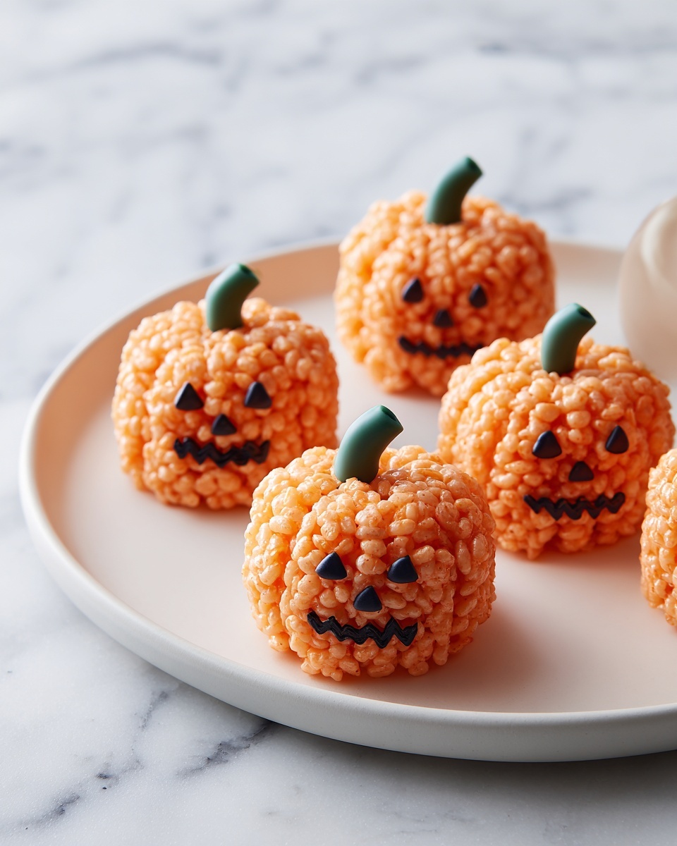 Pumpkin-Shaped Rice Krispie Treats Recipe - Recipe Image