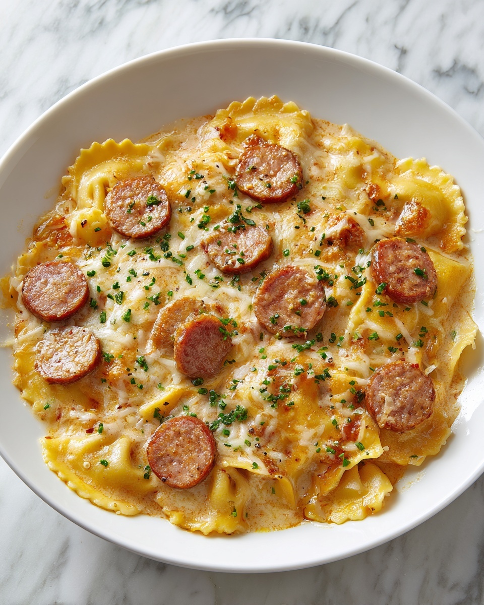 Crockpot Pierogi Casserole with Kielbasa Recipe - Recipe Image