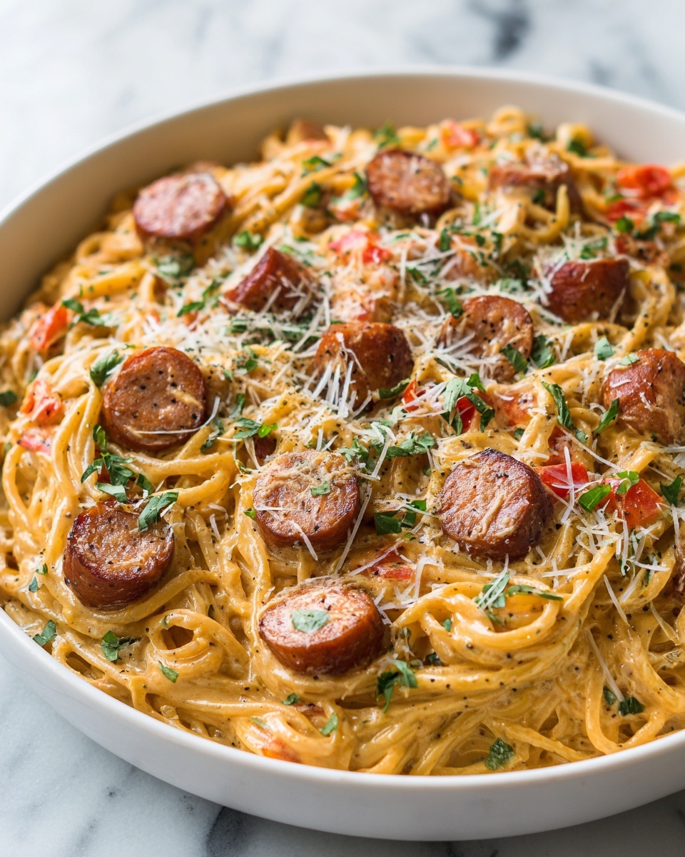 Loaded Chicken and Cajun Sausage Pasta Casserole Recipe - Recipe Image