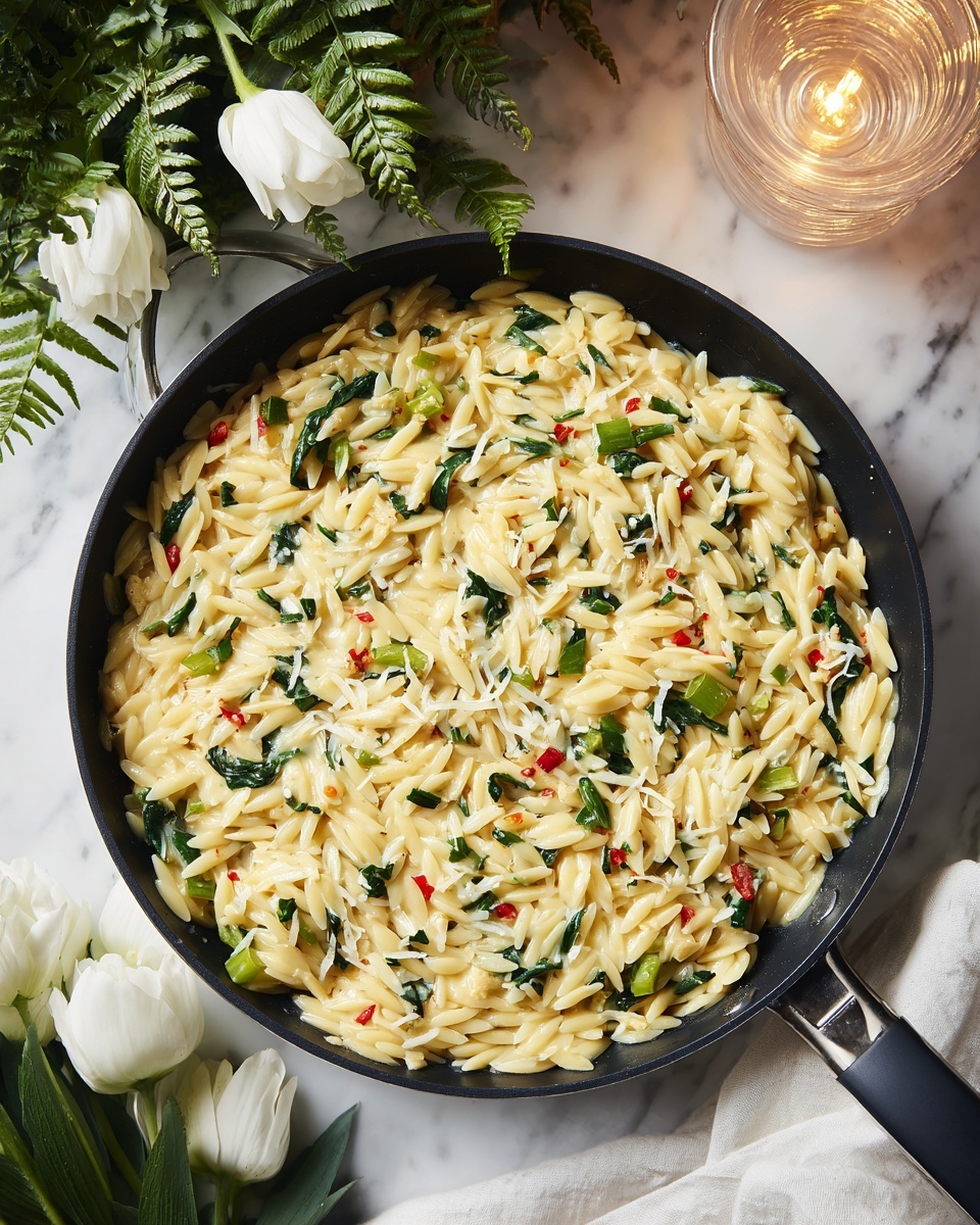 Creamy Broccoli Cheddar Orzo Recipe - Recipe Image