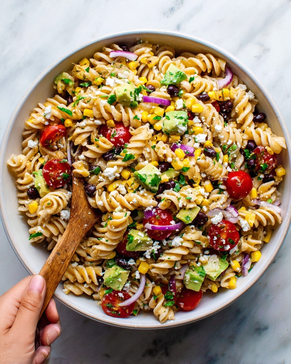 Mexican Pasta Salad With Creamy Lime Dressing Recipe - Recipe Image