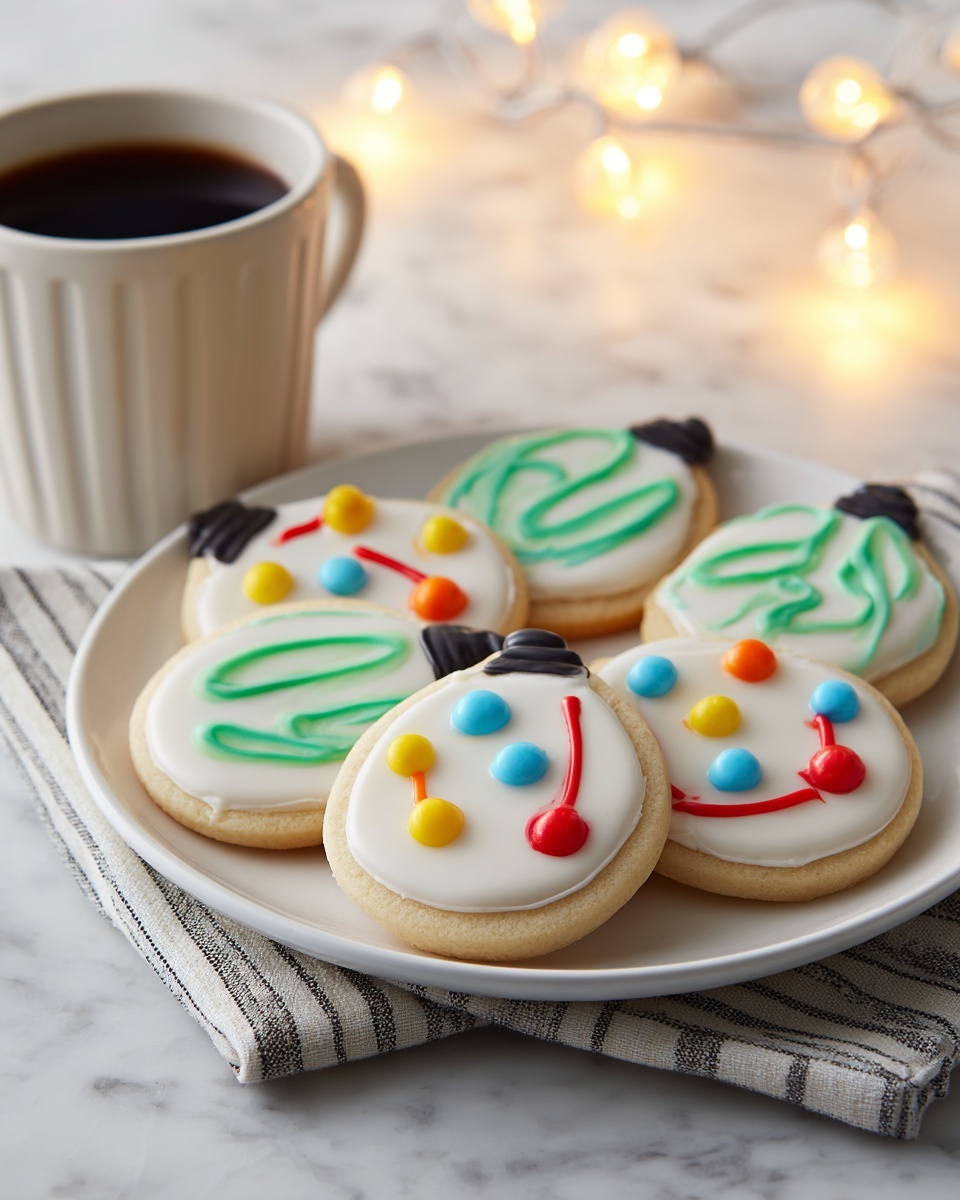 Christmas Lights Royal Icing Sugar Cookies Recipe - Recipe Image