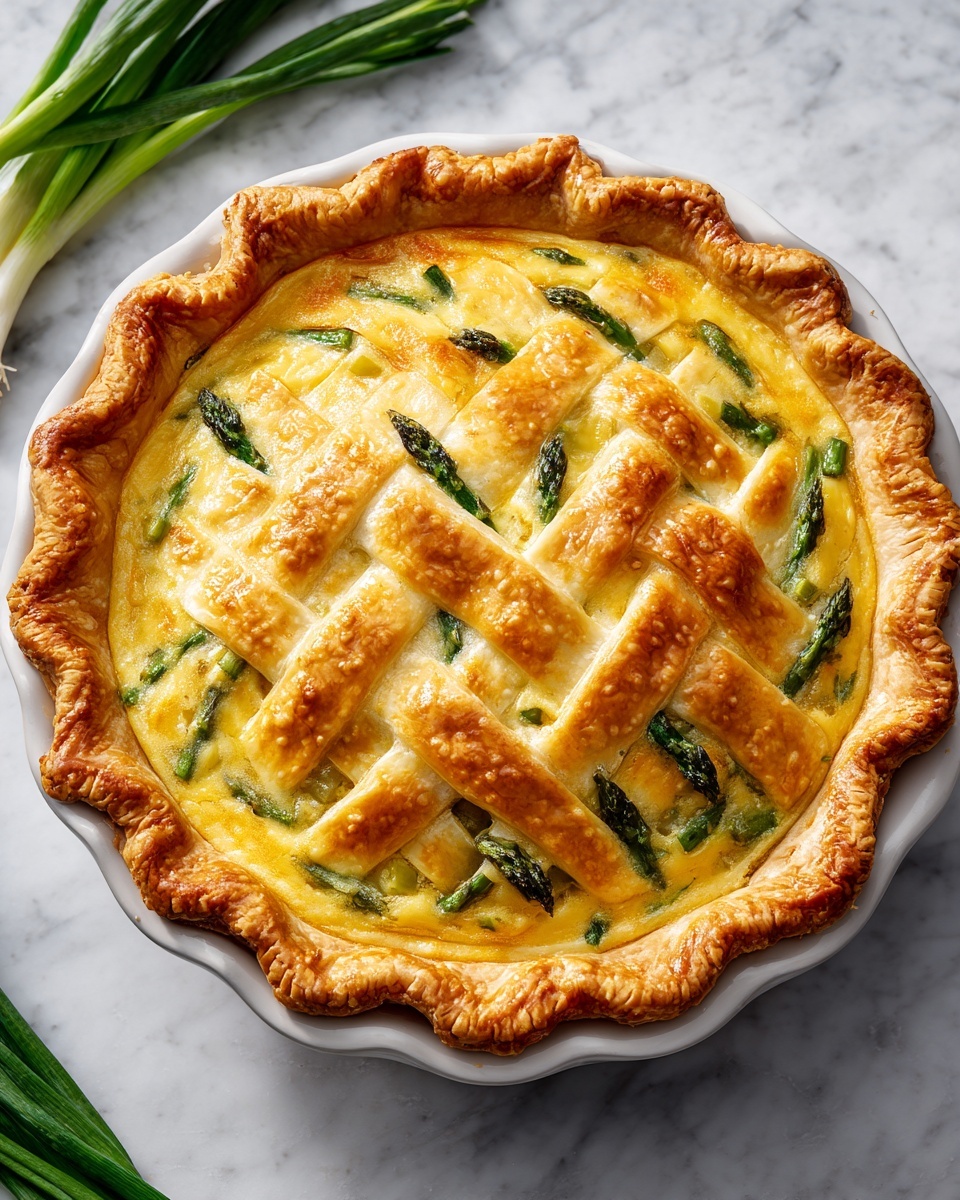Asparagus Pie with Swiss and Parmesan Cheese Recipe - Recipe Image