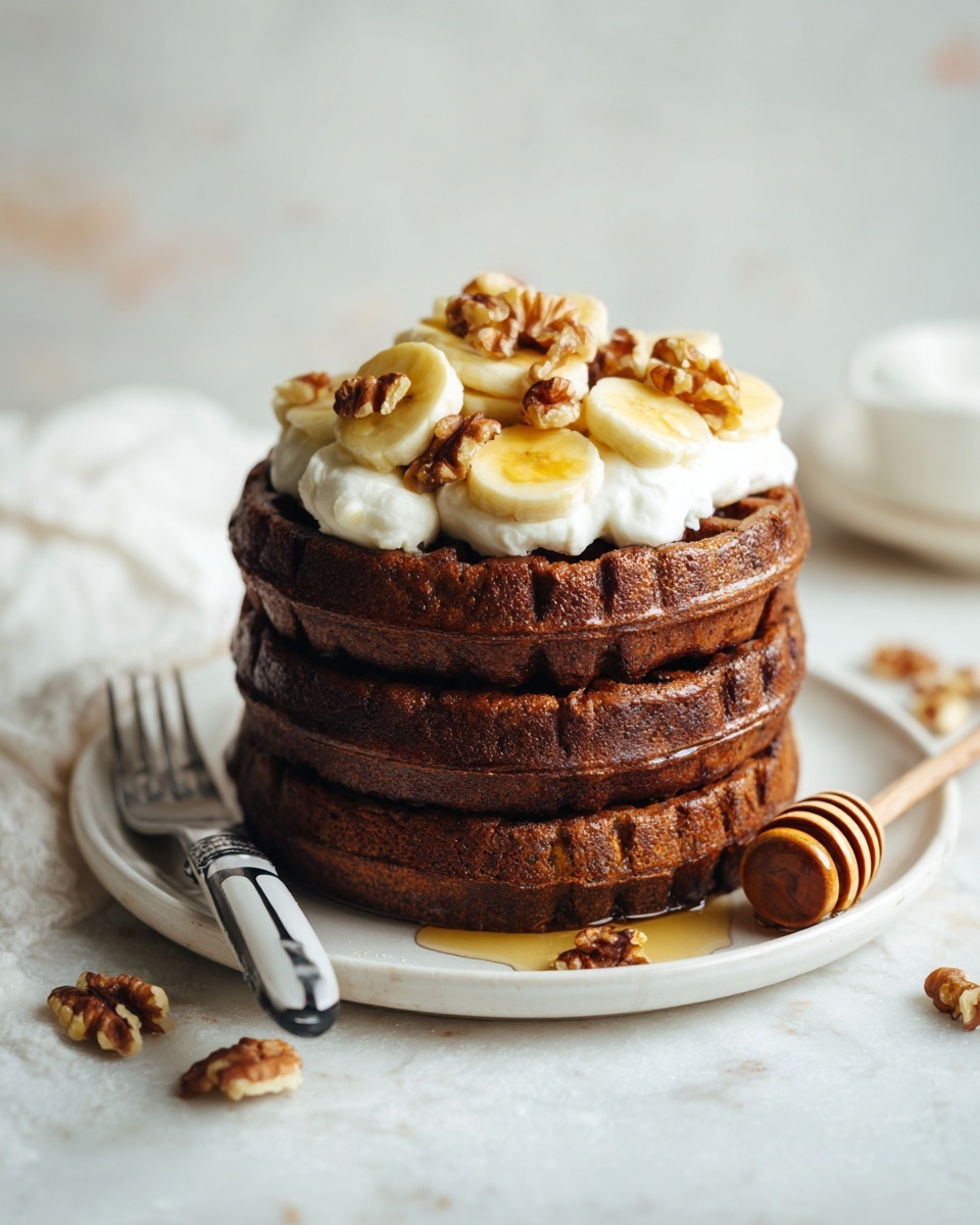 Flourless Banana Oat Waffles Recipe - Recipe Image