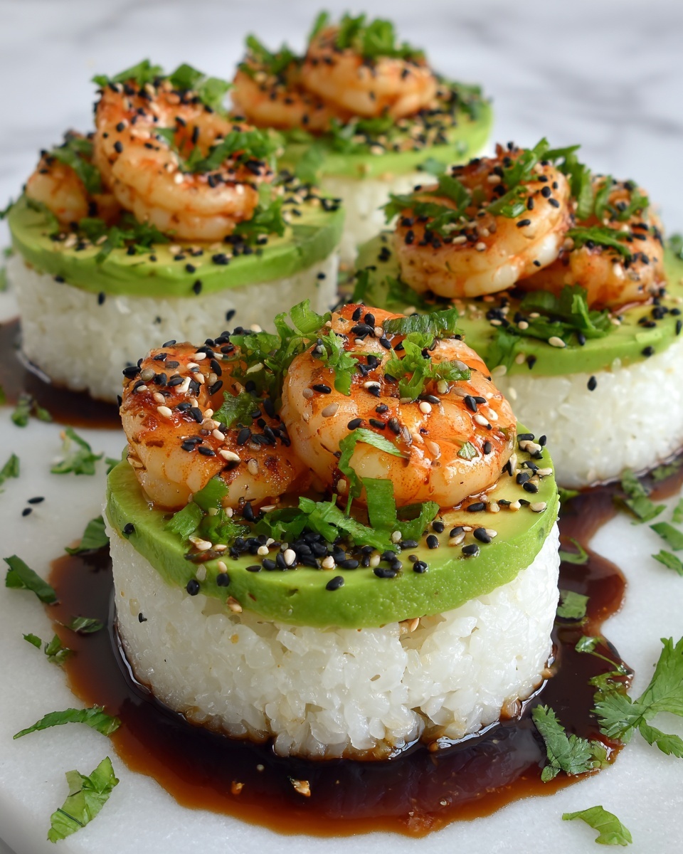 Spicy Shrimp Sushi Stacks Recipe - Recipe Image
