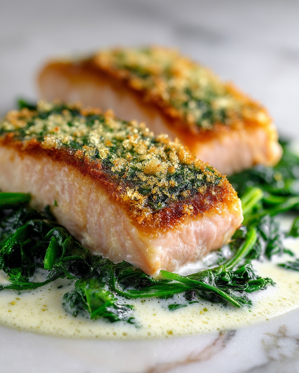 Blackened Salmon Stuffed with Spinach Parmesan Recipe - Recipe Image