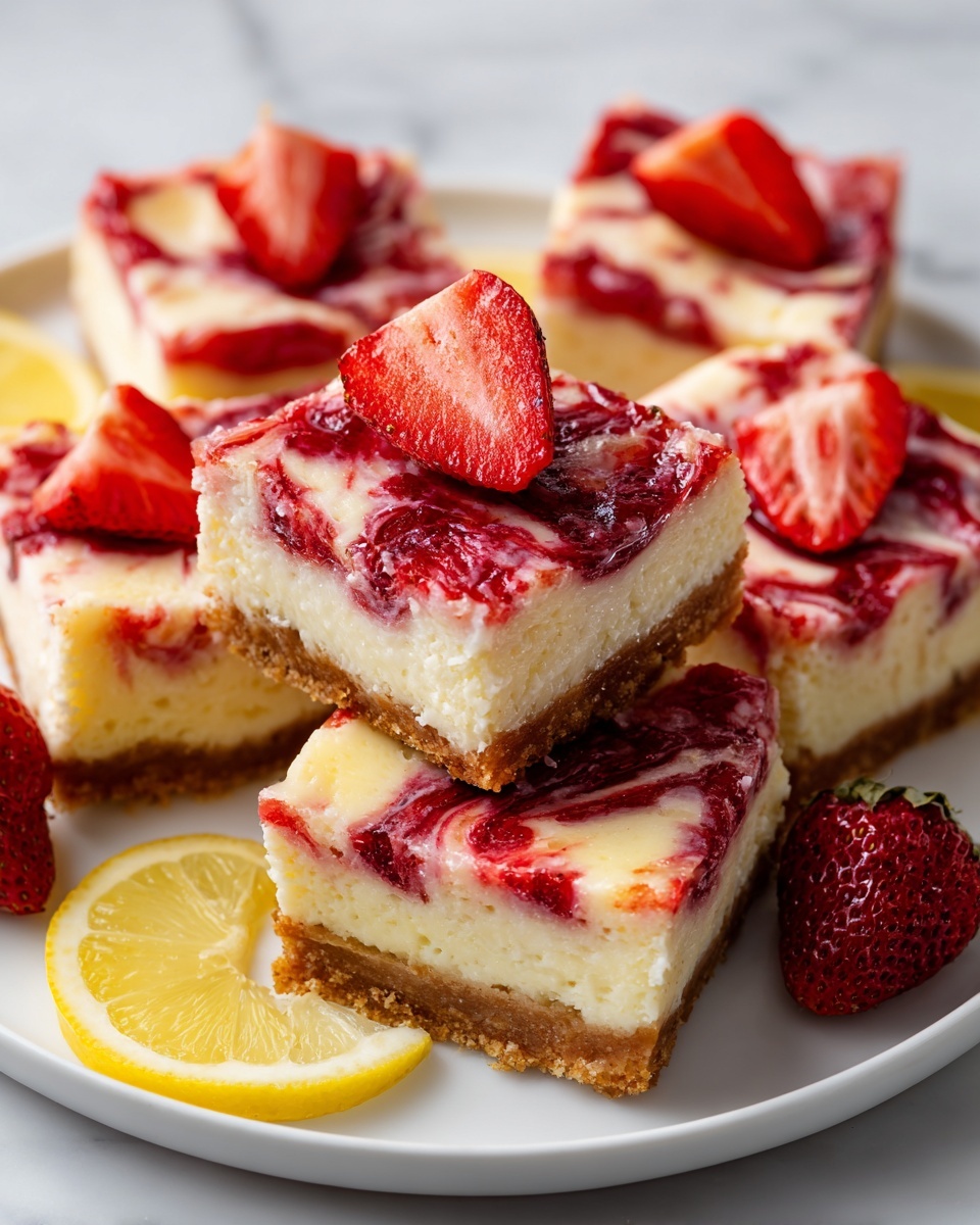 Strawberry Lemon Cheesecake Bars Recipe - Recipe Image