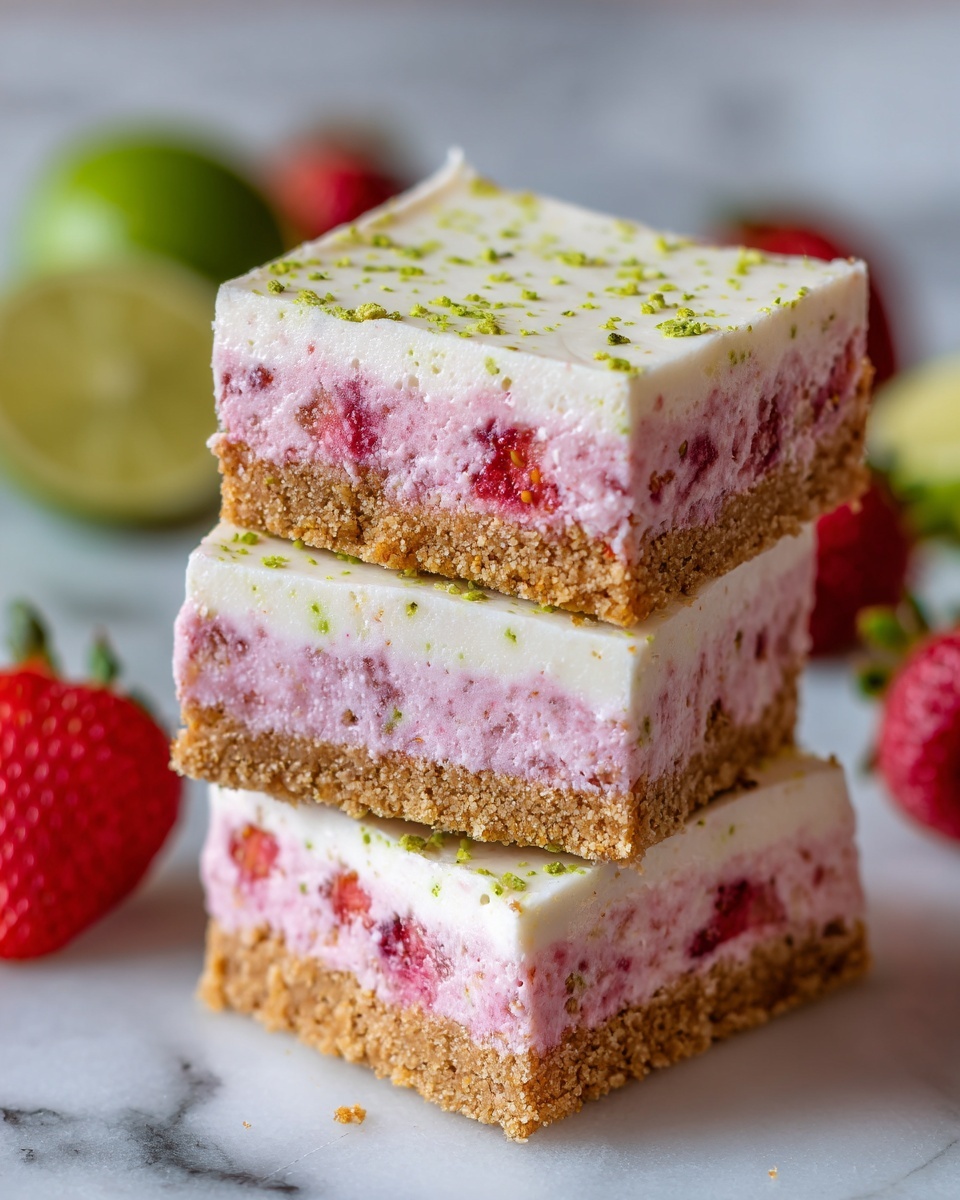 Strawberry Lime White Chocolate Gooey Bars Recipe - Recipe Image