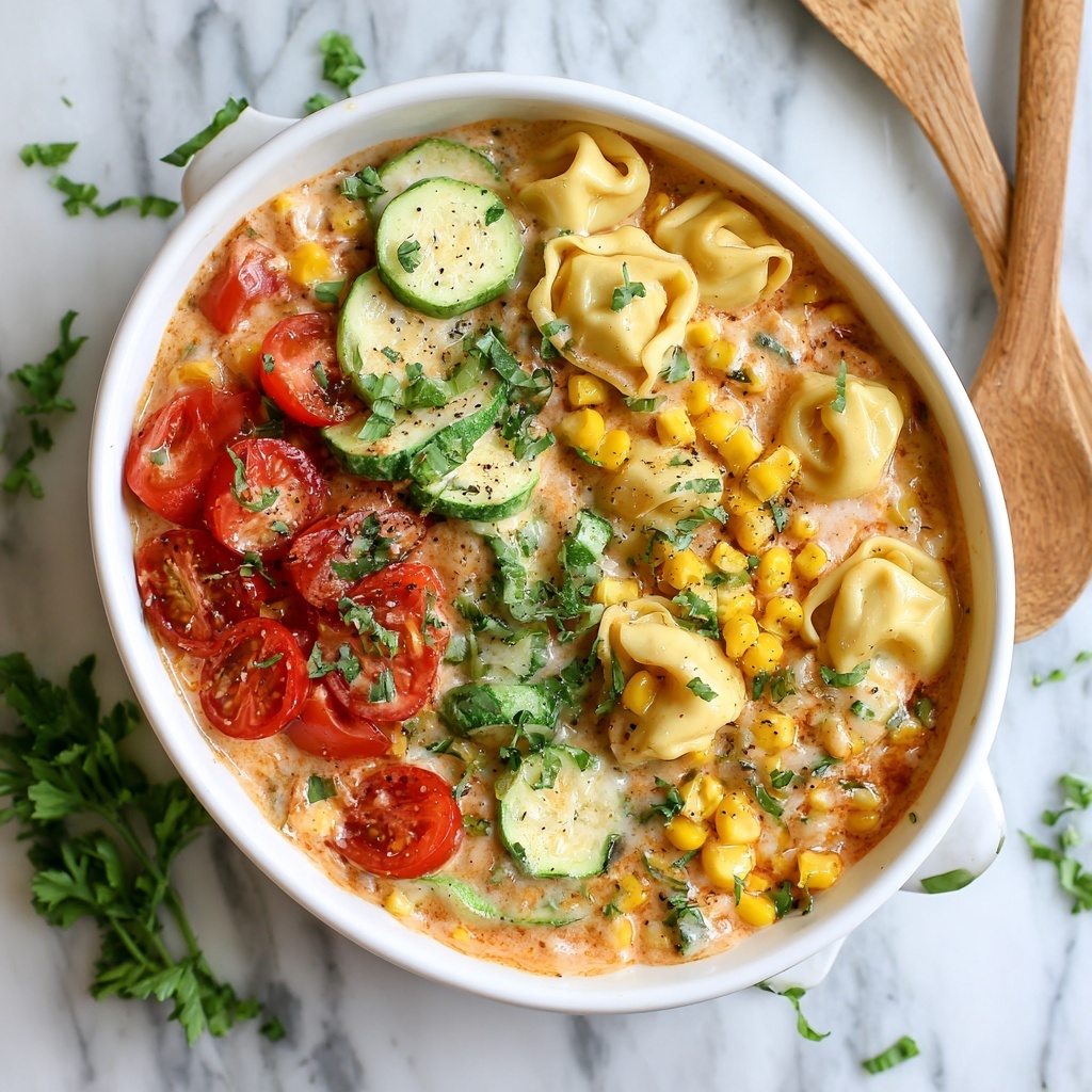Cheese Tortellini with Summer Veggies Recipe - Recipe Image