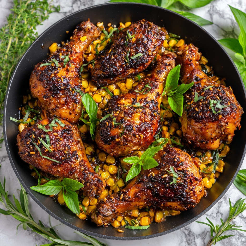 Garlic Butter Chicken with Zucchini and Corn Recipe - Recipe Image