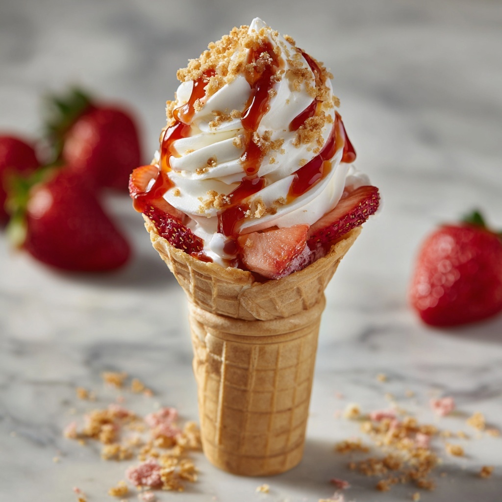 Strawberry Crunch Cheesecake Cones Recipe - Recipe Image