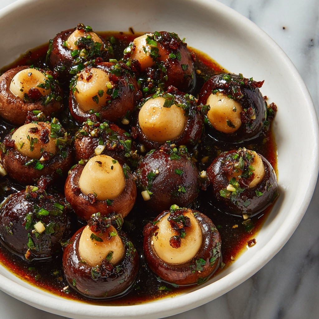 Balsamic Soy Roasted Garlic Mushrooms Recipe - Recipe Image