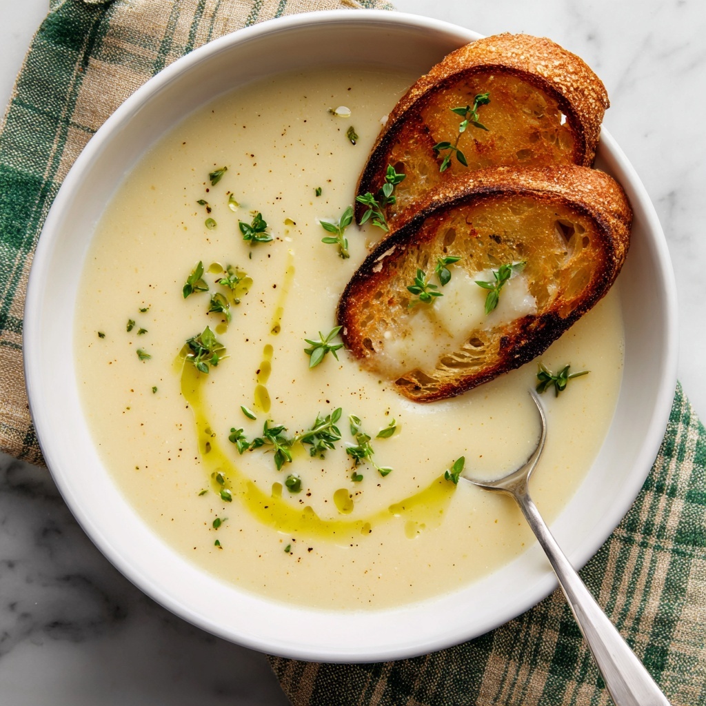 Celeriac Leek Soup with Thyme Gruyère Toasts (Comfort in a Bowl) Recipe - Recipe Image