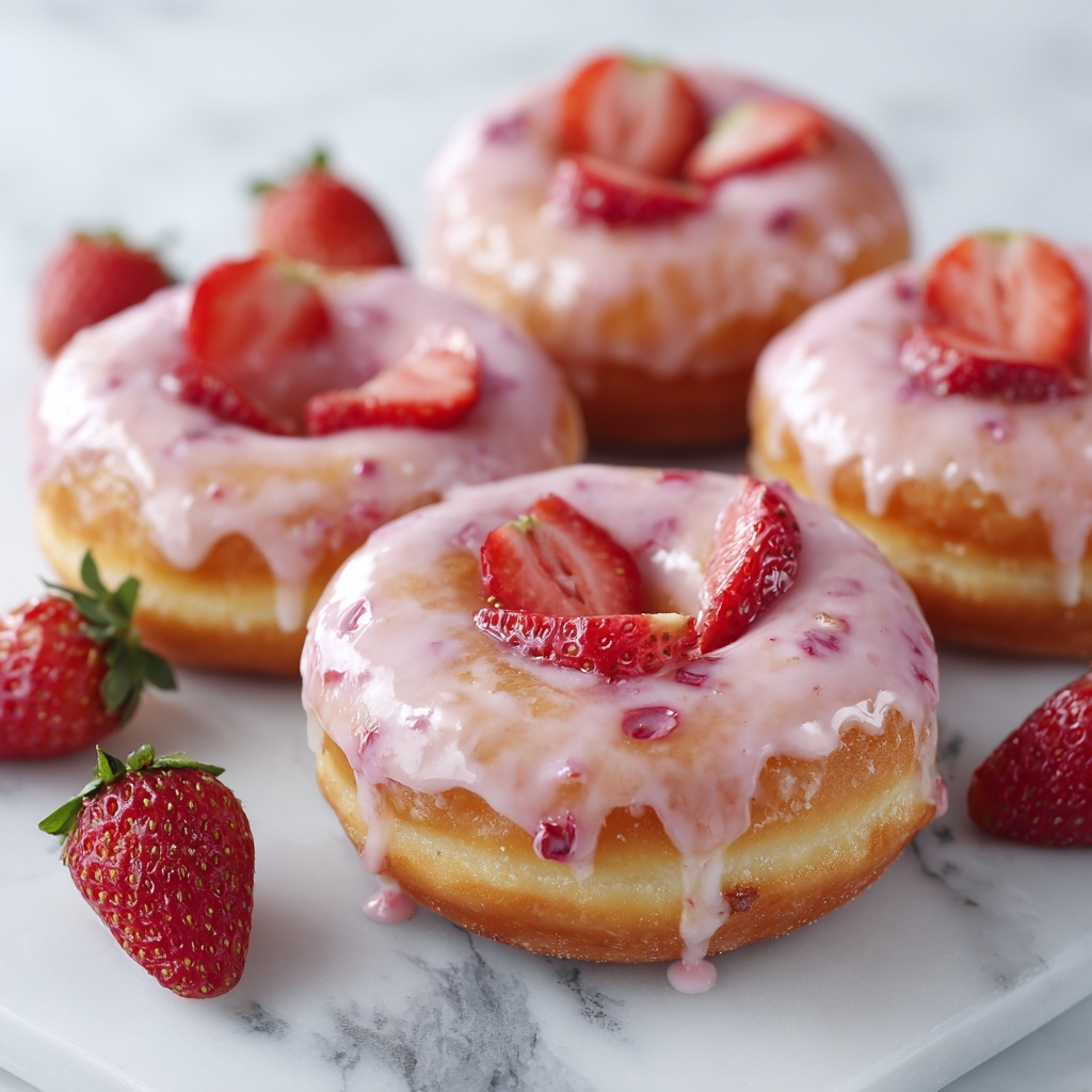 Strawberry Buttermilk Doughnuts Recipe - Recipe Image