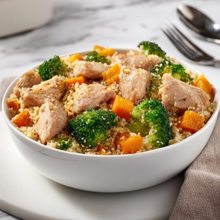 Roasted Butternut Squash, Broccoli, and Cheddar Chicken Couscous Recipe