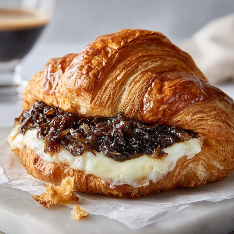 French Onion Croissant Burger Recipe